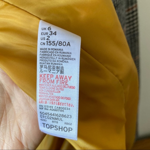 TOPSHOP Houndstooth Coat size 2 - Picture 10 of 12